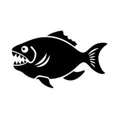 piranha icon, piranha silhouette vector illustration-simple silhouette illustration of piranha, perfect for piranha logos and icons