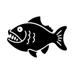 piranha icon, piranha silhouette vector illustration-simple silhouette illustration of piranha, perfect for piranha logos and icons