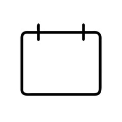 Academic calendar icon, education planning concept, black and white design