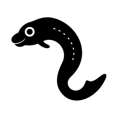 lamprey icon, lamprey silhouette vector illustration-simple silhouette illustration of lamprey, perfect for lamprey logos and icons