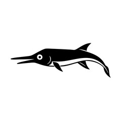 garfish icon, garfish silhouette vector illustration-simple silhouette illustration of garfish, perfect for garfish logos and icons