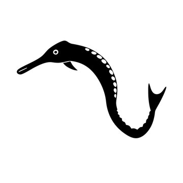 pipefish icon, pipefish silhouette vector illustration-simple silhouette illustration of pipefish, perfect for pipefish logos and icons