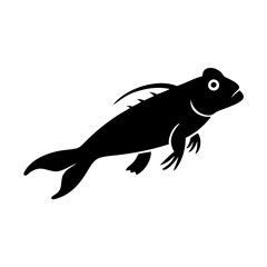 mudskipper icon, mudskipper silhouette vector illustration-simple silhouette illustration of mudskipper, perfect for mudskipper logos and icons