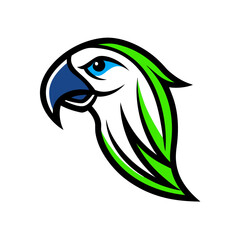 Fototapeta premium Stylized parrot head logo