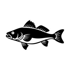walleye icon, walleye silhouette vector illustration-simple silhouette illustration of walleye, perfect for walleye logos and icons