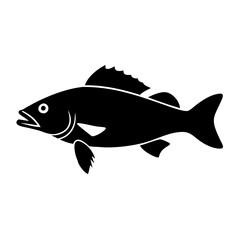 walleye icon, walleye silhouette vector illustration-simple silhouette illustration of walleye, perfect for walleye logos and icons