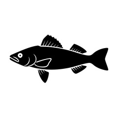walleye icon, walleye silhouette vector illustration-simple silhouette illustration of walleye, perfect for walleye logos and icons