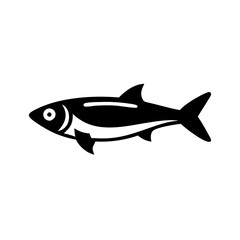sardine icon, sardine silhouette vector illustration-simple silhouette illustration of sardine, perfect for sardine logos and icons