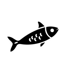 sardine icon, sardine silhouette vector illustration-simple silhouette illustration of sardine, perfect for sardine logos and icons