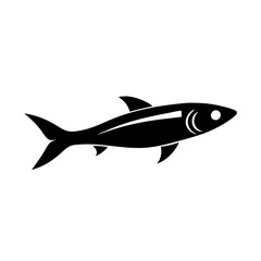 Obraz premium anchovy icon, anchovy silhouette vector illustration-simple silhouette illustration of anchovy, perfect for anchovy logos and icons