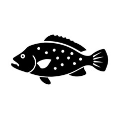 grouper icon, grouper silhouette vector illustration-simple silhouette illustration of grouper, perfect for grouper logos and icons