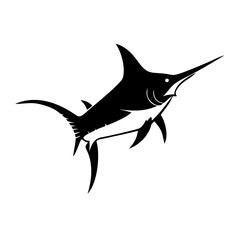 marlin icon, marlin silhouette vector illustration-simple silhouette illustration of marlin, perfect for marlin logos and icons