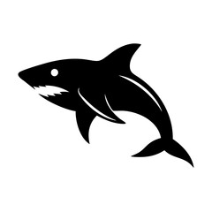 Fototapeta premium shark icon, shark silhouette vector illustration-simple silhouette illustration of shark, perfect for shark logos and icons