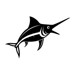 swordfish icon, swordfish silhouette vector illustration-simple silhouette illustration of swordfish, perfect for swordfish logos and icons