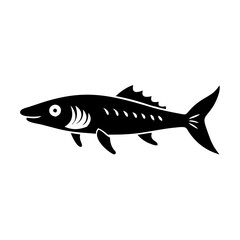 barracuda icon, barracuda silhouette vector illustration-simple silhouette illustration of barracuda, perfect for barracuda logos and icons