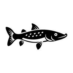 pike icon, pike silhouette vector illustration-simple silhouette illustration of pike, perfect for pike logos and icons
