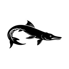 pike icon, pike silhouette vector illustration-simple silhouette illustration of pike, perfect for pike logos and icons
