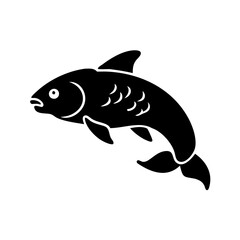 carp icon, carp silhouette vector illustration-simple silhouette illustration of carp, perfect for carp logos and icons