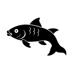 carp icon, carp silhouette vector illustration-simple silhouette illustration of carp, perfect for carp logos and icons