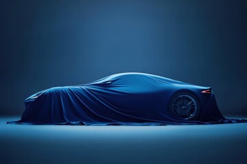 Creative graphic layouts showcasing blue theme for automotive advertising campaigns