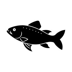 trout icon, trout silhouette vector illustration-simple silhouette illustration of trout, perfect for trout logos and icons