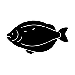 halibut icon, halibut silhouette vector illustration-simple silhouette illustration of halibut, perfect for halibut logos and icons