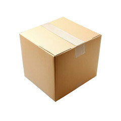 Closed Cardboard Box with Tape - Shipping Package