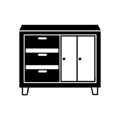 side cabinet icon, side cabinet silhouette vector illustration-simple silhouette illustration of side cabinet, perfect for side cabinet logos and icons