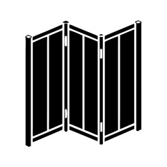 room divider icon, room divider silhouette vector illustration-simple silhouette illustration of room divider, perfect for room divider logos and icons