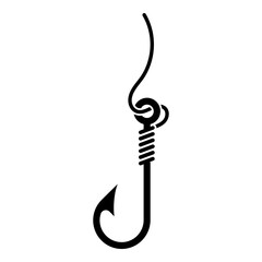 Fishing hook icon isolated on white background