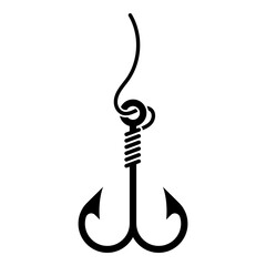 Fishing hook icon isolated on white background