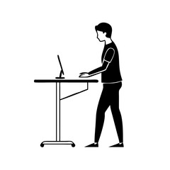 standing desk icon, standing desk silhouette vector illustration-simple silhouette illustration of standing desk, perfect for standing desk logos and icons