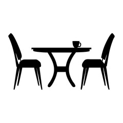 dining set icon, dining set silhouette vector illustration-simple silhouette illustration of dining set, perfect for dining set logos and icons