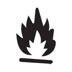 Fire Safety Icon - Flammable Material Warning.