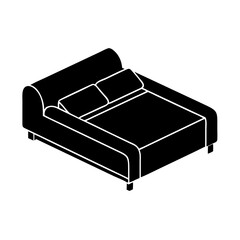 sofa bed icon, sofa bed silhouette vector illustration-simple silhouette illustration of sofa bed, perfect for sofa bed logos and icons