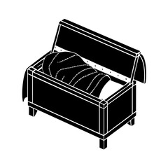 blanket chest icon, blanket chest silhouette vector illustration-simple silhouette illustration of blanket chest, perfect for blanket chest logos and icons