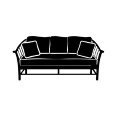 outdoor sofa icon, outdoor sofa silhouette vector illustration-simple silhouette illustration of outdoor sofa, perfect for outdoor sofa logos and icons