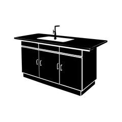 kitchen island icon, kitchen island silhouette vector illustration-simple silhouette illustration of kitchen island, perfect for kitchen island logos and icons