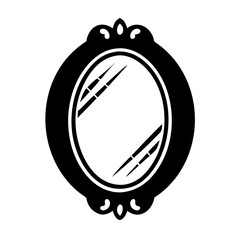 mirror icon, mirror silhouette vector illustration-simple silhouette illustration of mirror, perfect for mirror logos and icons