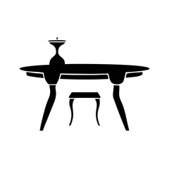 dining table icon, dining table silhouette vector illustration-simple silhouette illustration of dining table, perfect for dining table logos and icons