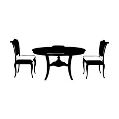 dining table icon, dining table silhouette vector illustration-simple silhouette illustration of dining table, perfect for dining table logos and icons