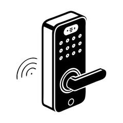 smart lock icon, smart lock silhouette vector illustration-simple silhouette illustration of smart lock, perfect for smart lock logos and icons