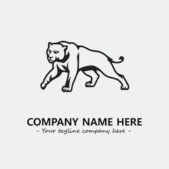 Phanter illustration black and white for logo company vector image
