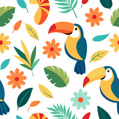 Seamless pattern with birds