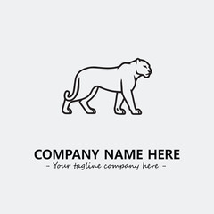 Phanter illustration black and white for logo company vector image
