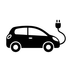 electric car icon, electric car silhouette vector illustration-simple silhouette illustration of electric car, perfect for electric car logos and icons