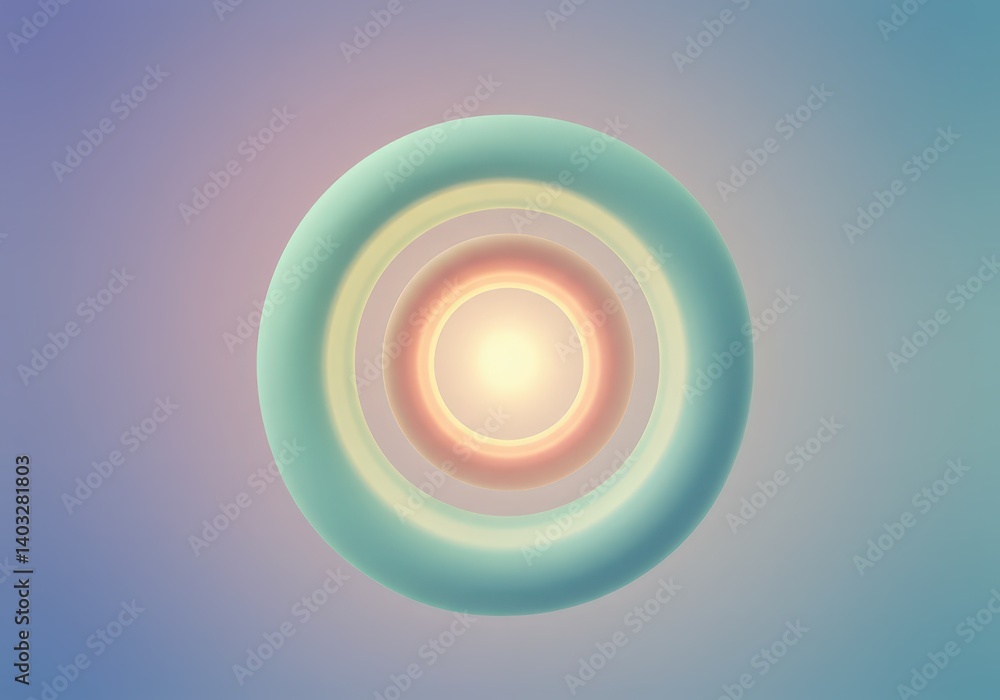 Aufkleber abstract light source in center of rings effect. glowing circles for creative concepts, futuristic b