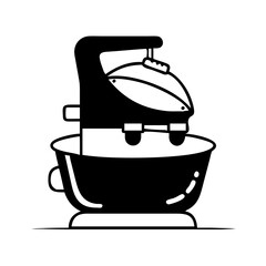 food processor icon, food processor silhouette vector illustration-simple silhouette illustration of food processor, perfect for food processor logos and icons