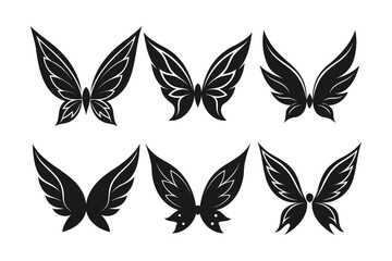 butterfly silhouettes in a simple black and white design