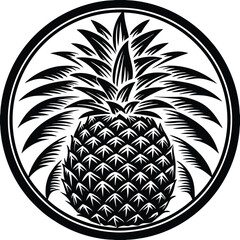 Obraz premium Pineapple silhouette icon vector image (6).eps